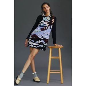Anthropologie Maeve Scenic Mini Sweater Dress